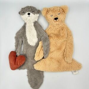 Slumberkins Honey Bear and Otter  Snuggler Set Lovey Baby Security Blanket Plush